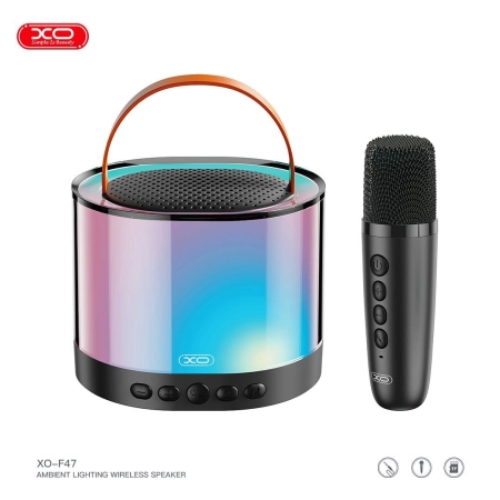 XO Bluetooth Speaker Aurora + Karaoke Microphone | F47 Black