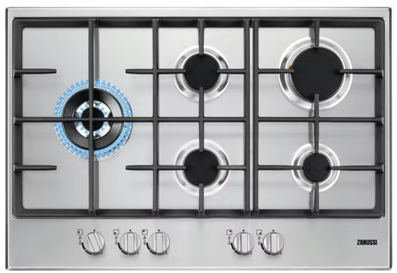 [ZGH76534XS] Zanussi S/Steel 5 Ring 75cm Gas Hob