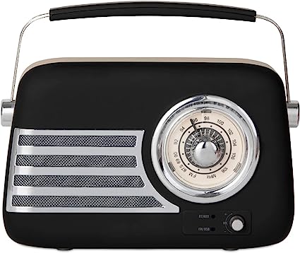 [I60028BLK] iTek AM/FM Vintage Radio Black