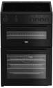 Beko Black 60cm Twin Cavity Ceramic Cooker