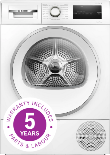 [WTH85224GB] Bosch Series4 White A++ Rated 8kg Heat Pump Tumble Dryer | 5 Year Warranty