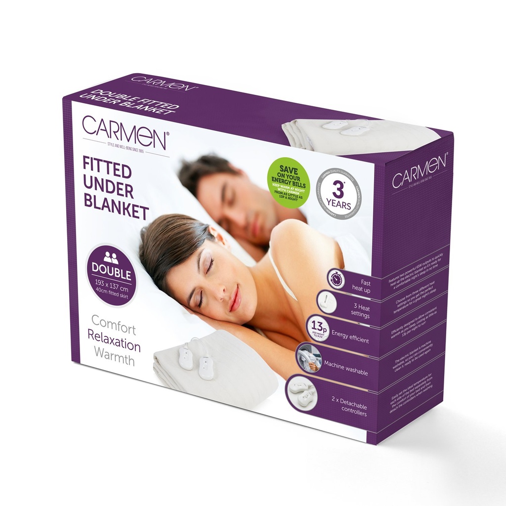 [C81190] Carmen Double Electric Heated Mattress Cover Fitted Under Blanket