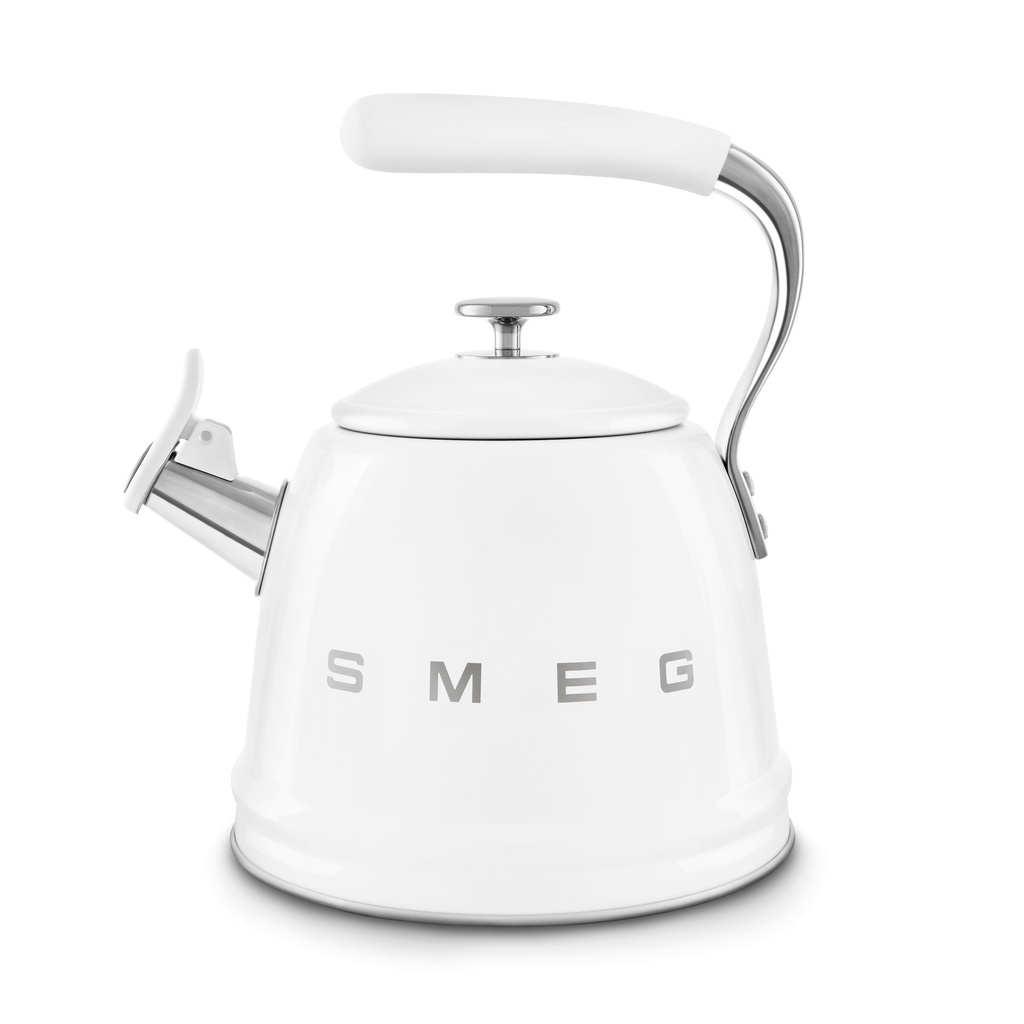 [WKF01WH] Smeg Retro 50's Style StoveTop Whistling Kettle | White