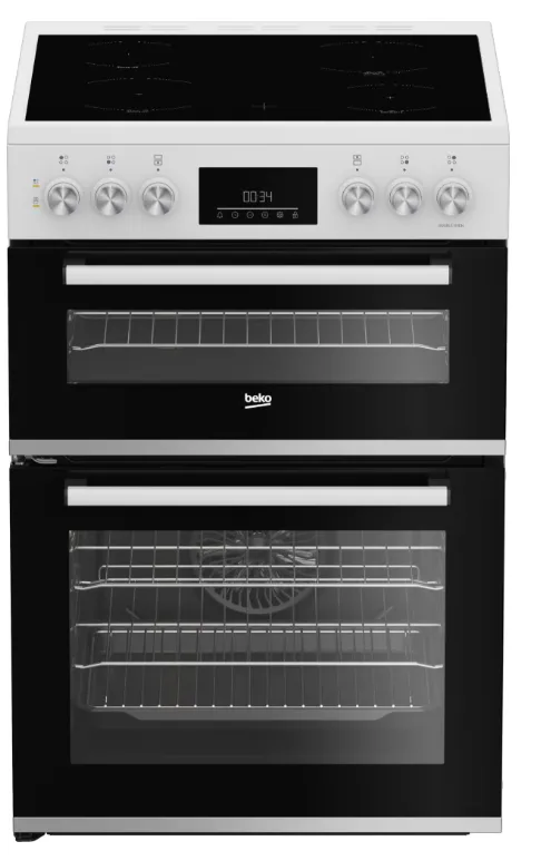 [FDC6731W] Beko White 60cm Double Oven Ceramic Cooker c/w SimplySteam™