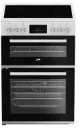 Beko White 60cm Double Oven Ceramic Cooker c/w SimplySteam™