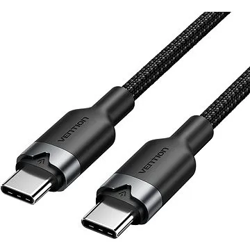 [TRDBF] Vention USB 2.0 Type-C Male to Type-C Male 3A Cable 1M Black Aluminum Alloy Type