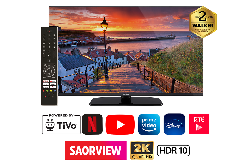 [WPS2KQLED40251] Walker 40" QLED Smart Television & Satellite Tuner c/w TiVo