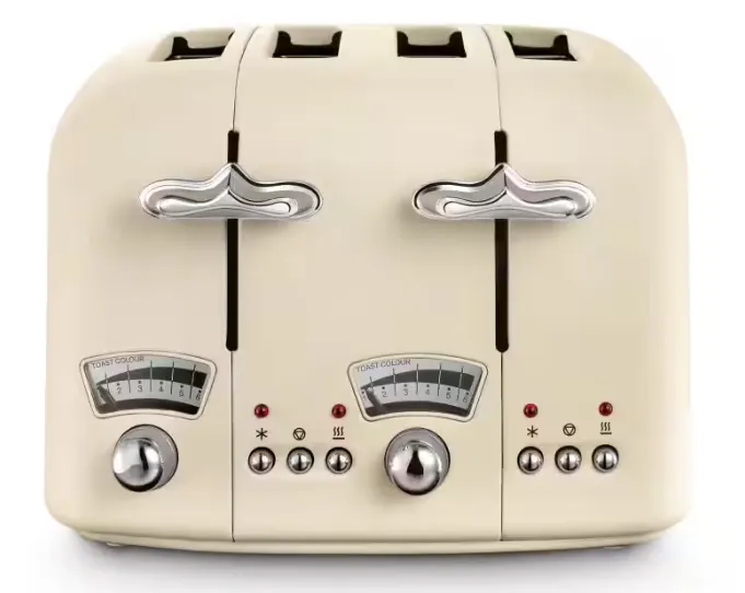 DeLonghi Argento Flora 4 Slice Cream Toaster