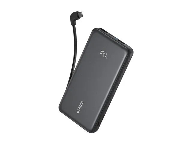 Anker Zolo Power Bank | 10K, 30W, Built-In USB-C Cable