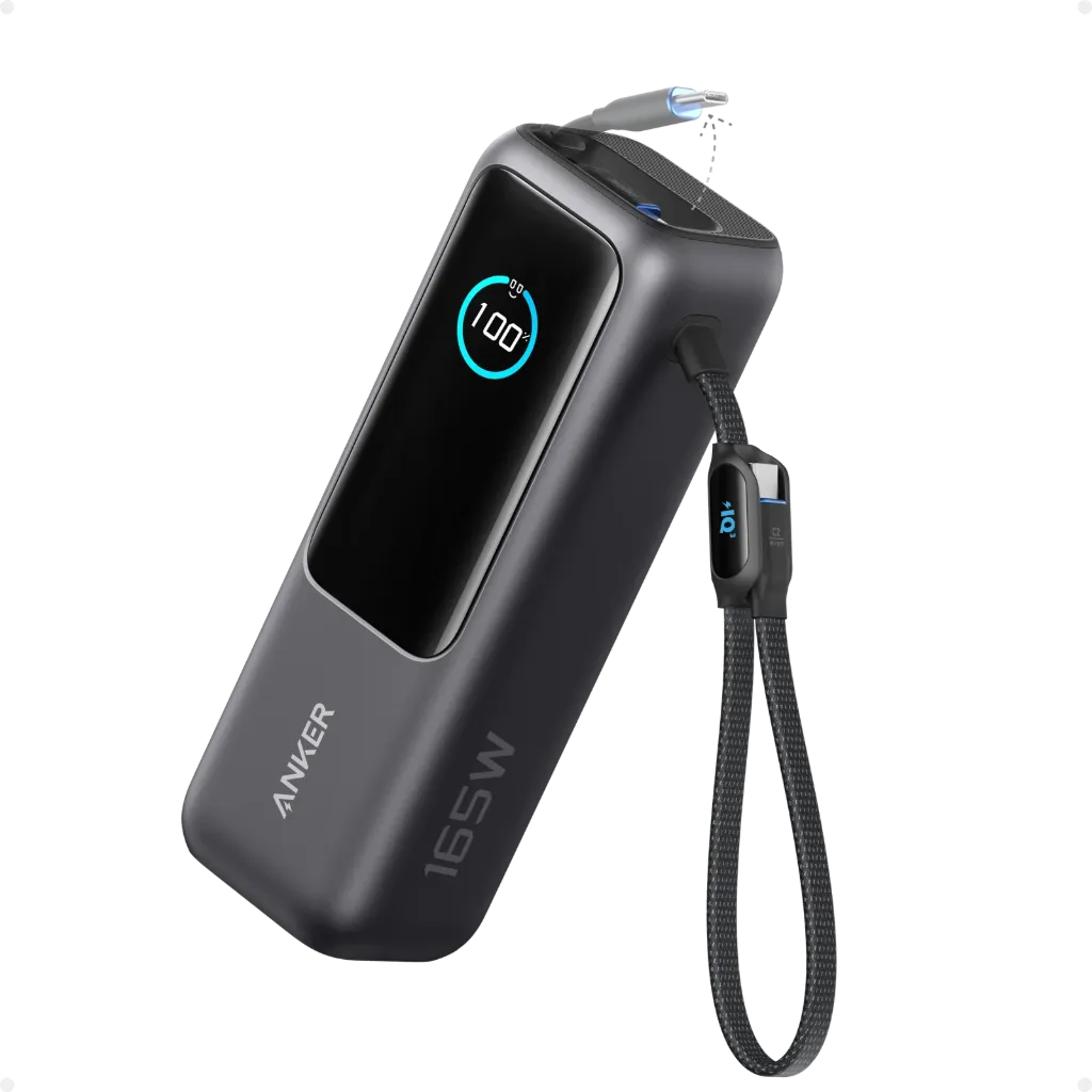 [A1695H11] Anker Laptop Power Bank (25K, 165W, Built-In and Retractable Cables)
