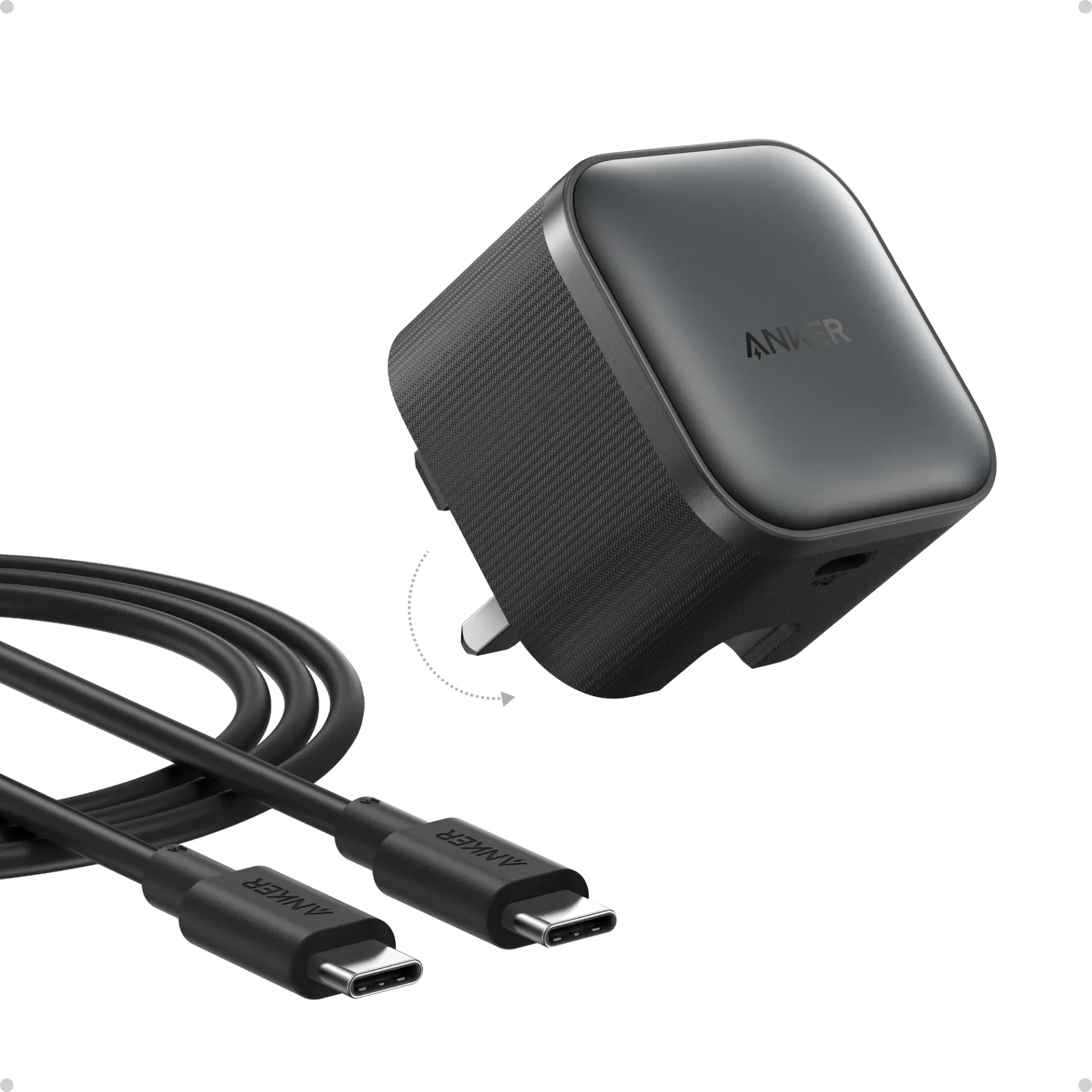 Anker Nano Charger (45W) with USB-C Cable | Black