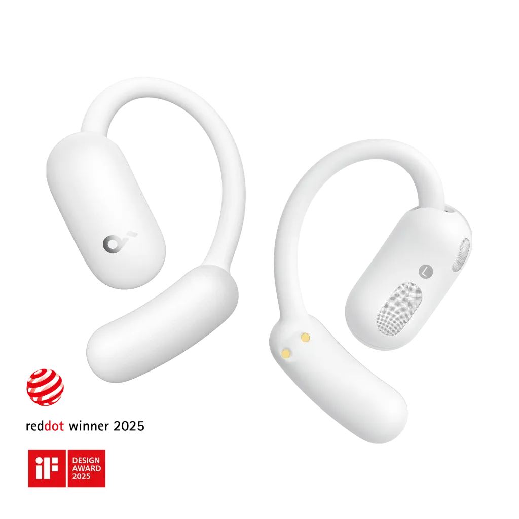 Soundcore AeroFit 2 | Adjustable Open-Ear Wireless Earbuds | Lunar White