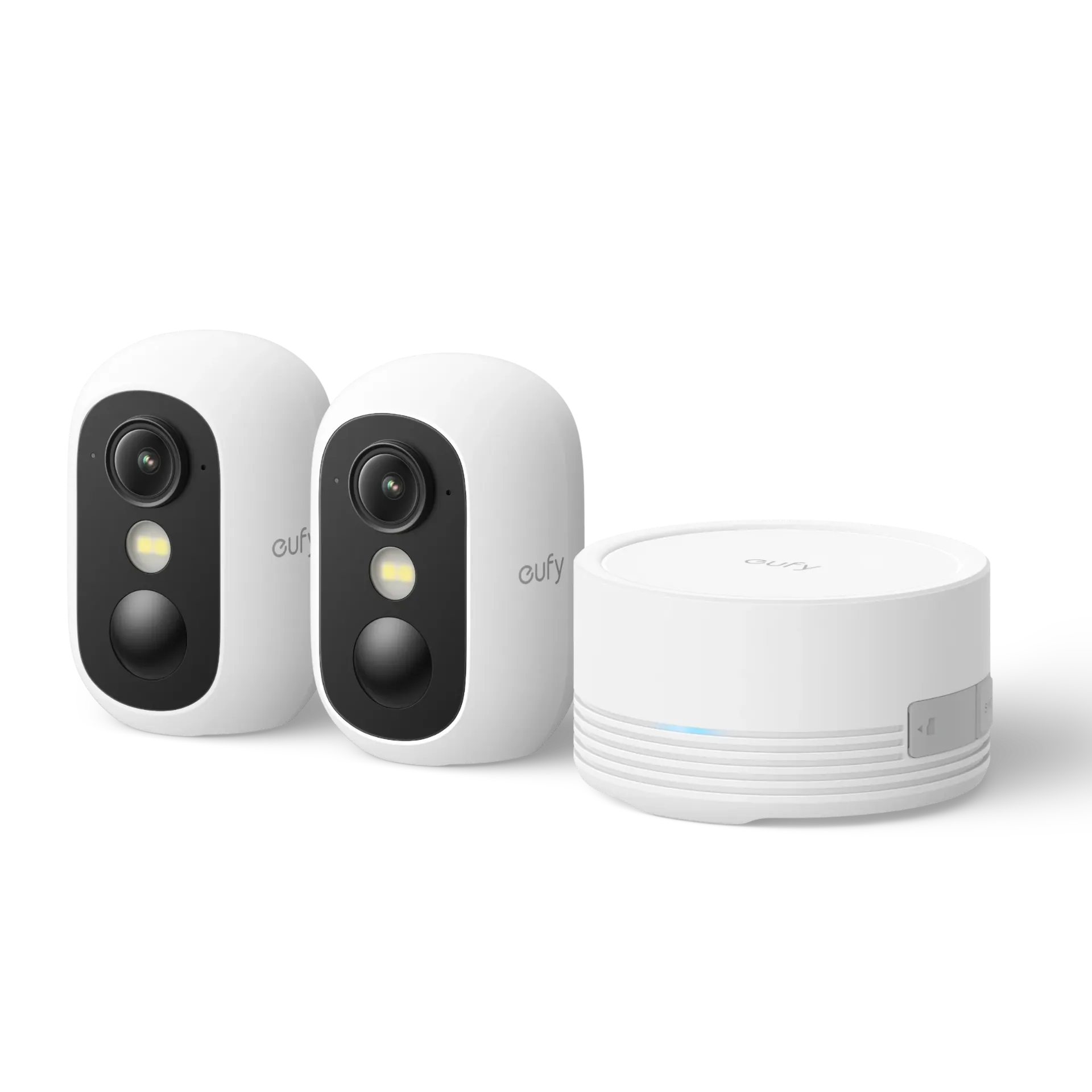 Eufy eufyCam C35 with HomeBase Mini Indoor/Outdoor Security Cameras (2-Cam Kit) | White