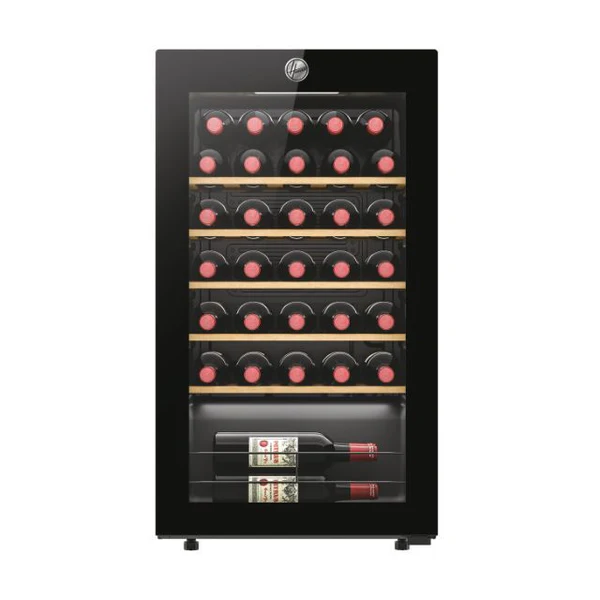Hoover H-Wine 500 Under Counter Wine Cooler | 34 Bottles | Black / Glass