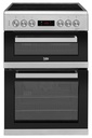 Beko Silver 60cm Double Oven Ceramic Cooker