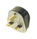 Powermaster 13A Black Rubberised 3 Pin Plugtop PT13R