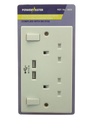 Powermaster 13Amp Twin Switched Socket + 2 USB Ports
