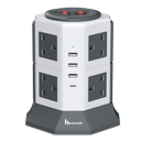 UltraPower 8 Gang & 4 USB Extension Tower Lead | Grey