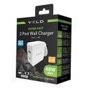 Veld Super-Fast 48w 2 Port Wall Charger (Type-C & USB)