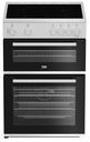 Beko White 60cm Twin Cavity Ceramic Cooker