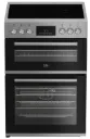 Beko Silver 60cm Double Oven Ceramic Cooker c/w SimplySteam™